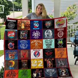 80S Rock Band Music All Season Plus Size Quilt Blanket
