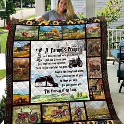 A FarmerS Prayer Please Protect Me From All Harm Quilt Blanket Great Customized Blanket Gifts For Birthday Christmas Thanksgiving