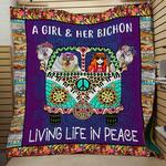a girl and her bichon quilt d2386798