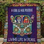 a girl and her poodle quilt blanket quilt d2322870