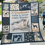 a greyhound turns a house into home quilt blanket great customized blanket gifts for birthday