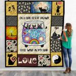 ad black cat on desert highway cool wind in my hair poly quilt lifur fuct2409 d2387187