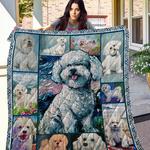 adorable bichon frise painting quilt blanket great customized blanket gifts for birthday christmas