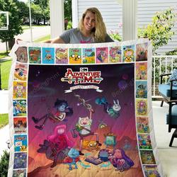 Adventure Time Cartoon Quilt Blanket Finn, Jack, Bubblegum Vampire Queen,Ice King Gifts