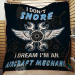 aircarft mechanic i don t snore i dream i m blanket th1807 quilt d2356418