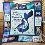 always be yourself unless you can be a mermaid then always be a mermaid quilt blanket great