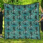 anchor nautical green background dhcdhc dt1910 quilt blanket d2315547