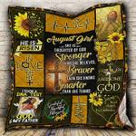 august girl daughter of god i took a dna test and god is my father quilt blanket great customized