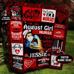 August Nurse Personalized Quilt Blanket Bbb020601Nb