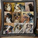 australian shepherd dogs quilt blanket bs1107 d2322333