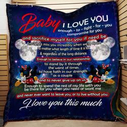 Baby I Love You Enough To Fight For You Quilt Mickey Bt