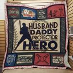 baseball husband daddy protector hero quilt blanket great customized gifts for birthday christmas