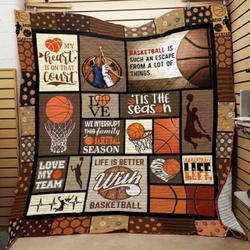 Basketball Is Such An Escape From A Lot Of Things Quilt Blanket Great Customized Blanket Gifts For Birthday Christmas Thanksgiving