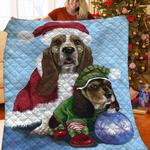 basset hound christmas jfj quilt dh d2390194
