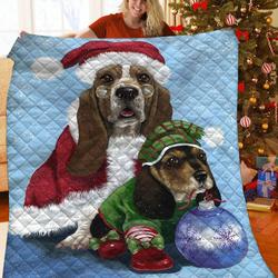 Basset Hound Christmas Jfj Quilt Dh