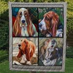 basset hound face cute cl10100036mdq quilt blanket d2381008