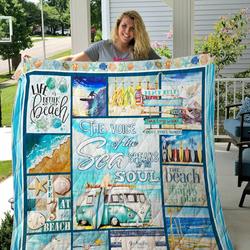 Beach The Voice Of The Sea Speaks To The Soul Quilt Blanket Great Customized Blanket Gifts For Birthday Christmas Thanksgiving