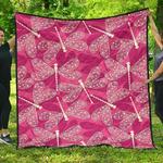 beautiful dragonfly pink background dhcdhc dt1910 quilt blanket d2315780