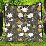beautiful gold autumn maple leaf pattern dhcdhc dt1910 quilt blanket d2315731