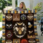 bee and flower with black pattern bee quilt blanket great customized blanket gifts for birthday