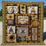 bees sunflower dhcdhc dt0910 quilt blanket d2315888