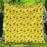 beige watercolor sunflower cl17100042mdq quilt blanket d2381025