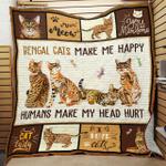 bengal cat humans make my head heart quilt blanket great customized gifts for birthday christmas