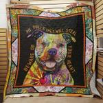 beware of pitbull they will steal your heart quilt blanket great customized blanket gifts for
