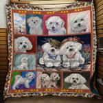 bichon frise dogs quilt blanket a177 d2322167