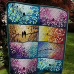 bird couple on the tree quilt blanket quilt d2324607