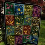 birds with floral motifs quilt blanket quilt d2324542