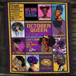 birthday october queen black proud melanin woman quilt blanket great customized blanket gifts for