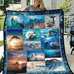 blue ocean dolphin quilt blanket great customized blanket gifts for birthday christmas thanksgiving