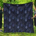 blue theme guitar pattern dhcdhc dt1910 quilt blanket d2315742