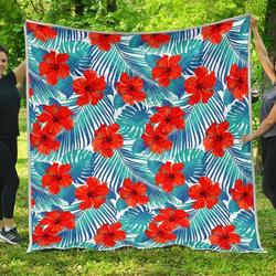 Blue Tropical Hibiscus Cl17100141Mdq Quilt Blanket