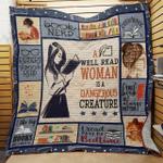 book a well read woman is dangerous creature quilt blanket great customized blanket gifts for