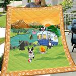 boston terrier go camping quilt d2386443