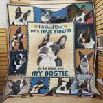 boston terrier i asked god for a true friend so he sent me my bostie quilt blanket great customized