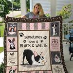 boston terrier sometimes love is black and white quilt blanket great customized blanket gifts for