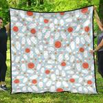 bowling ball bowling pins blue blackground dhcdhc dt1910 quilt blanket d2315899