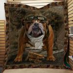 bulldog cute pilot 3d customized quilt d2314486