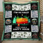 camping im retired every hour is happy hour quilt blanket great customized blanket gifts for