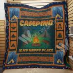 camping is my happy place quilt blanket great customized blanket gifts for birthday christmas