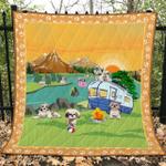 camping lowchen by the river quilt blanket great customized blanket gifts for birthday christmas