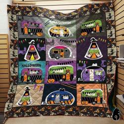 Camping Vans Halloween Blanket Th1909 Quilt