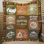 camping welcome to our campfire quilt blanket great customized blanket gifts for birthday christmas