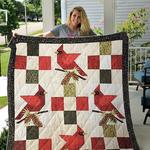 cardinals paper pattern quilt blanket great customized blanket gifts for birthday christmas