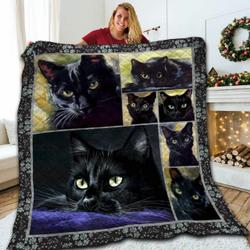 Cat Black Be Together 3D Customized Quilt