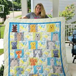 Cat Blanket Flower Blanket Th1807 Quilt