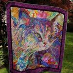 cat make by flower quilt blanket quilt d2322844